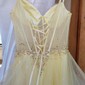 Princess V-neck Tulle Ruffle Prom Dresses With Beading