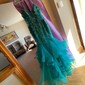 Mermaid V-neck Tulle Ruffle Prom Dresses With Appliques