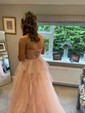 Princess Strapless Tulle Ruffle Prom Dresses