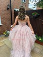Princess Strapless Tulle Ruffle Prom Dresses