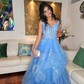 Princess Sweetheart Tulle Ruffle Prom Dresses With Appliques