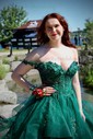 Princess Sweetheart Tulle Ruffle Prom Dresses With Appliques