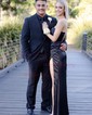Sheath/Column Floor-length Sweetheart Silk-like Satin Split Front Prom Dresses