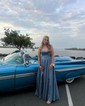 A-line Glitter Tulle Corset Prom Dresses with Ruched