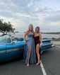A-line Glitter Tulle Corset Prom Dresses with Ruched