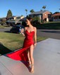 Sweetheart Corset Satin Fitted Prom Dresses with Ruched