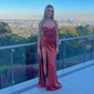 Sweetheart Corset Satin Fitted Prom Dresses with Ruched