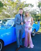Trumpet/Mermaid V-neck Silk-like Satin Sweep Train Prom Dresses With Ruched