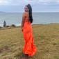 Sheath/Column V-neck Shimmer Crepe Floor-length Prom Dresses With Ruched