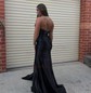 Mermaid Satin Ruched Halter Prom Dresses