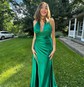 Mermaid Satin Ruched Halter Prom Dresses