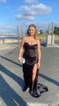 Mermaid Strapless Satin Corset Prom Dresses with Beading