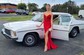 Mermaid V-neck Ruched Satin Prom Dresses with Appliques