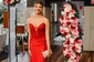 Mermaid V-neck Ruched Satin Prom Dresses with Appliques