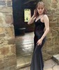 Mermaid V-neck Glitter Prom Dresses With Appliques