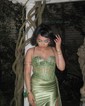 Mermaid Sweetheart Satin Corset Prom Dresses With Appliques