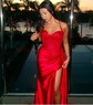 Mermaid Sweetheart Satin Corset Prom Dresses With Appliques