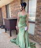 Mermaid Sweetheart Satin Corset Prom Dresses With Appliques