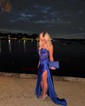 Mermaid Sweetheart Satin Corset Prom Dresses With Appliques