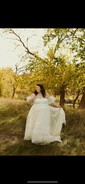 Ball Gown Square Neck Puff Sleeve Tulle Prom Dresses With Star
