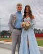 Ball Gown Sweetheart Lace Puff Sleeve Corset Prom Dresses