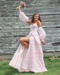 Ball Gown Sweetheart Lace Puff Sleeve Corset Prom Dresses
