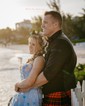 Ball Gown V-neck Tulle 3D Floral Prom Dresses With Appliques
