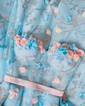 Ball Gown V-neck Tulle 3D Floral Prom Dresses With Appliques