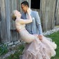Mermaid Scoop Neck Tulle Ruffle Tiered Prom Dresses With Appliques