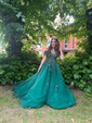 Ball Gown Off-the-shoulder Tulle Prom Dresses With Appliques