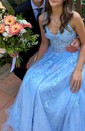 A-line Sweetheart Tulle Corset Prom Dresses With Appliques