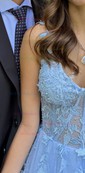 A-line Sweetheart Tulle Corset Prom Dresses With Appliques