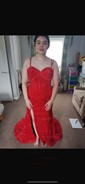 Sweetheart Fit and Flare Corset Sequin Prom Dresses