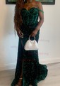 Sweetheart Fit and Flare Corset Sequin Prom Dresses