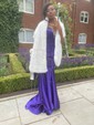 Mermaid Strapless Satin Prom Dresses With Ruched