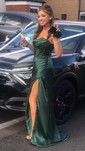 Sweetheart Corset Satin Fitted Prom Dresses with Ruched