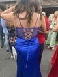 Sheath/Column Cowl Neck Satin Corset Prom Dresses With Beading