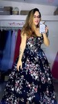 Ball Gown Square Neck Lace Floor-length Floral Prom Dresses