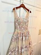 Ball Gown Square Neck Lace Floor-length Floral Prom Dresses