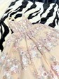 Ball Gown Square Neck Lace Floor-length Floral Prom Dresses