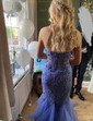 Mermaid Strapless Tulle Tiered Prom Dresses With Appliques