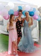 Mermaid V-neck Tulle Ruffle Prom Dresses With Beading