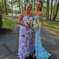 Mermaid Off-the-shoulder Chiffon Tiered Prom Dresses With Appliques