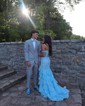 Mermaid Off-the-shoulder Chiffon Tiered Prom Dresses With Appliques