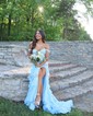 Mermaid Off-the-shoulder Chiffon Tiered Prom Dresses With Appliques