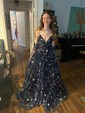 Ball Gown V-neck Tulle Prom Dresses With Star