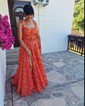 Ball Gown Sweetheart Tulle 3D Floral Prom Dresses
