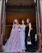 Ball Gown Off-the-shoulder Tulle 3D Floral Prom Dresses
