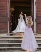 Ball Gown Off-the-shoulder Tulle 3D Floral Prom Dresses