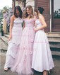 Ball Gown Off-the-shoulder Tulle 3D Floral Prom Dresses